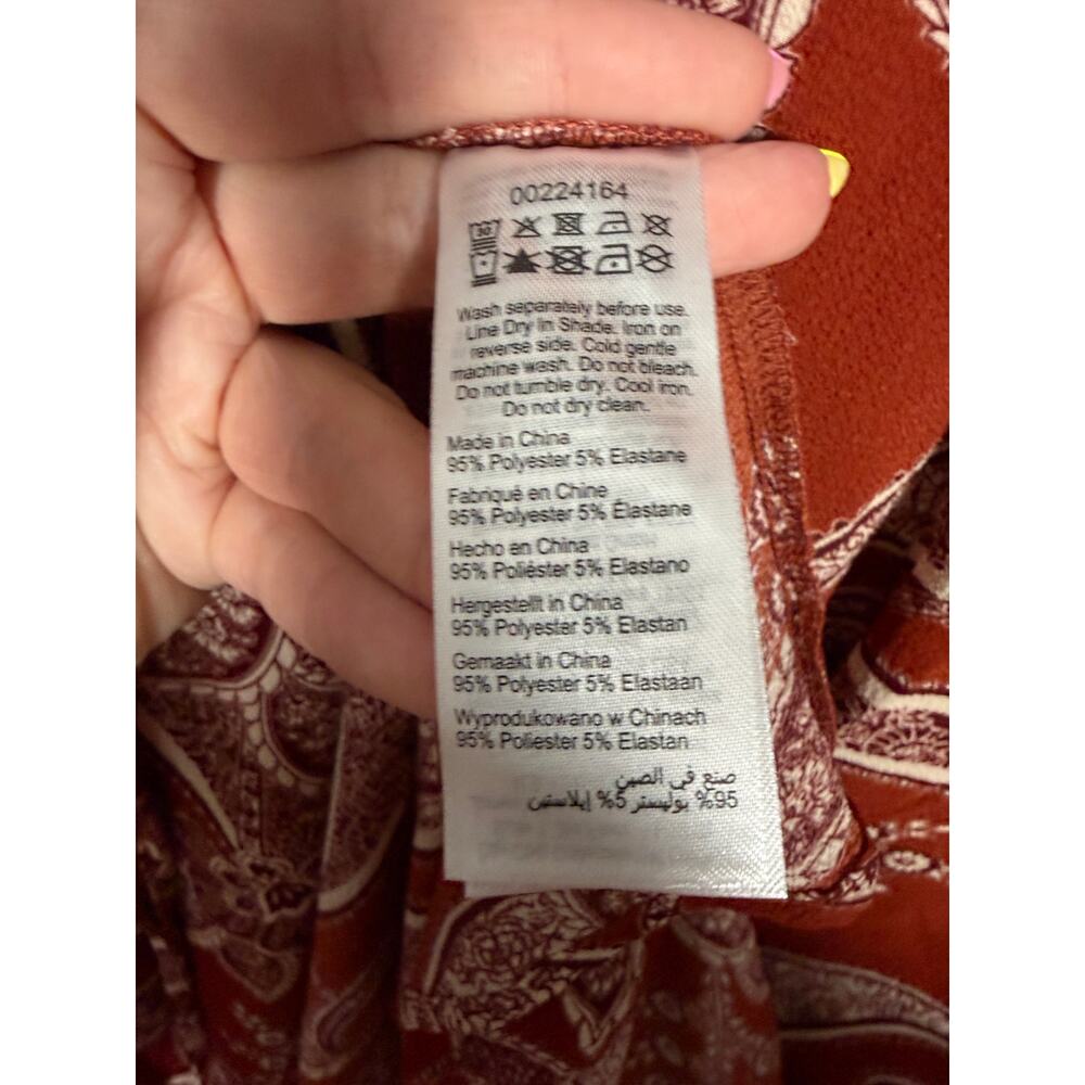 City Chic Jessie Print Maxi Dress Paisley Ginger Print Orange Plus Size 22 NEW - Picture 7 of 7